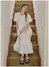 Load image into Gallery viewer, [PRE-ORDER] 2026 S/S 100% 국내산 생산&amp;고퀄리티 "아이보리 라운드넥 반소매 원피스 잠옷"