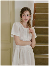 Load image into Gallery viewer, [PRE-ORDER] 2026 S/S 100% 국내산 생산&amp;고퀄리티 "아이보리 라운드넥 반소매 원피스 잠옷"