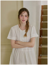 Load image into Gallery viewer, [PRE-ORDER] 2026 S/S 100% 국내산 생산&amp;고퀄리티 "아이보리 라운드넥 반소매 원피스 잠옷"
