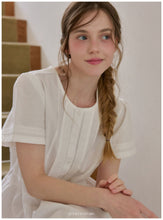 Load image into Gallery viewer, [PRE-ORDER] 2026 S/S 100% 국내산 생산&amp;고퀄리티 "아이보리 라운드넥 반소매 원피스 잠옷"